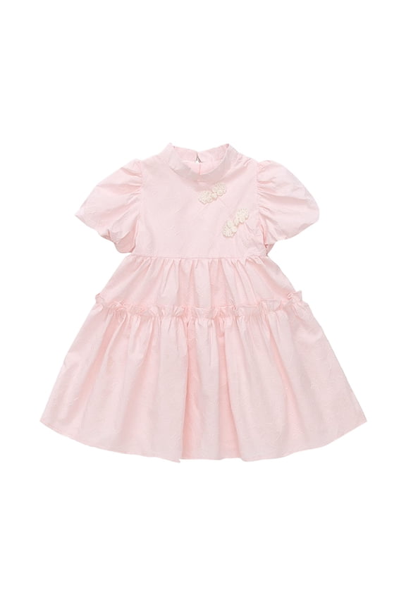 Dress For Girls Girls' Improved Cheongsam Chinese Wind Hanfu Female Baby Flower Princess Graduation Dress For Girls Size 6-7T