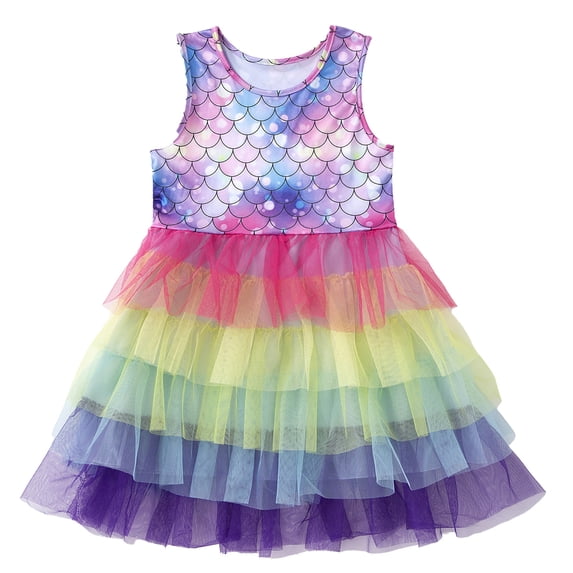 Dress For Girls Short Sleeve Tutu Party Wedding Birthdayes Girls Party Dress Size 3-4T