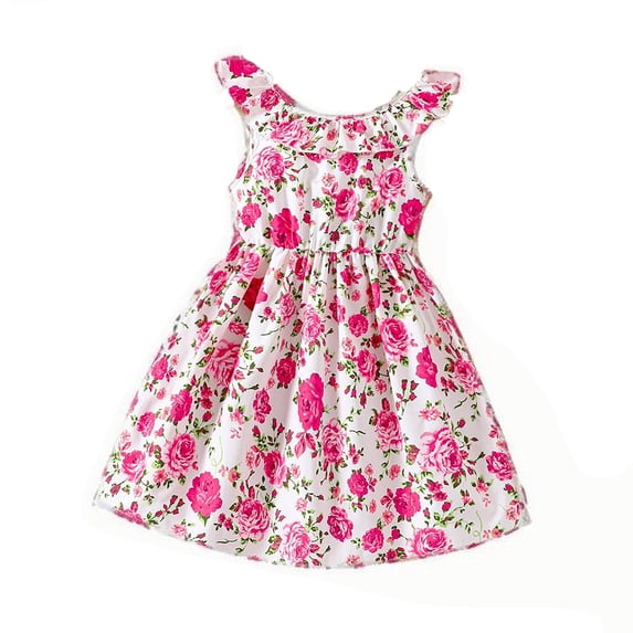 Dress For Girls Sun Floral Seaside Beach Overall Outfits Graduation Dress For Girls Size 3-4T