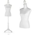 thumbnail image 1 of Dress Form Female Mannequin Torso, Height Adjustable Mannequin Body with Stand for Sewing, Display, White, 1 of 14