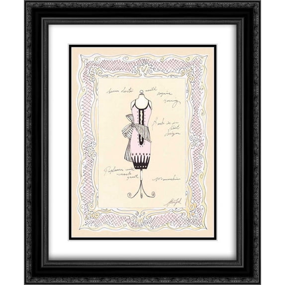 Dress Form IV 2x Matted 20x24 Black Ornate Framed Art Print by Leal, Steve
