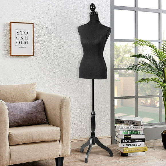 Dress Form for Sewing Clothes Mannequin Stand Female Adjustable Manikin Body for Displays Women Jewelry Torso Model with Tripod,Black