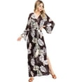 thumbnail image 1 of Dress Forum Women's Boho Kimono Style Long Kaftan Maxi Dress (Brown, Medium), 1 of 4