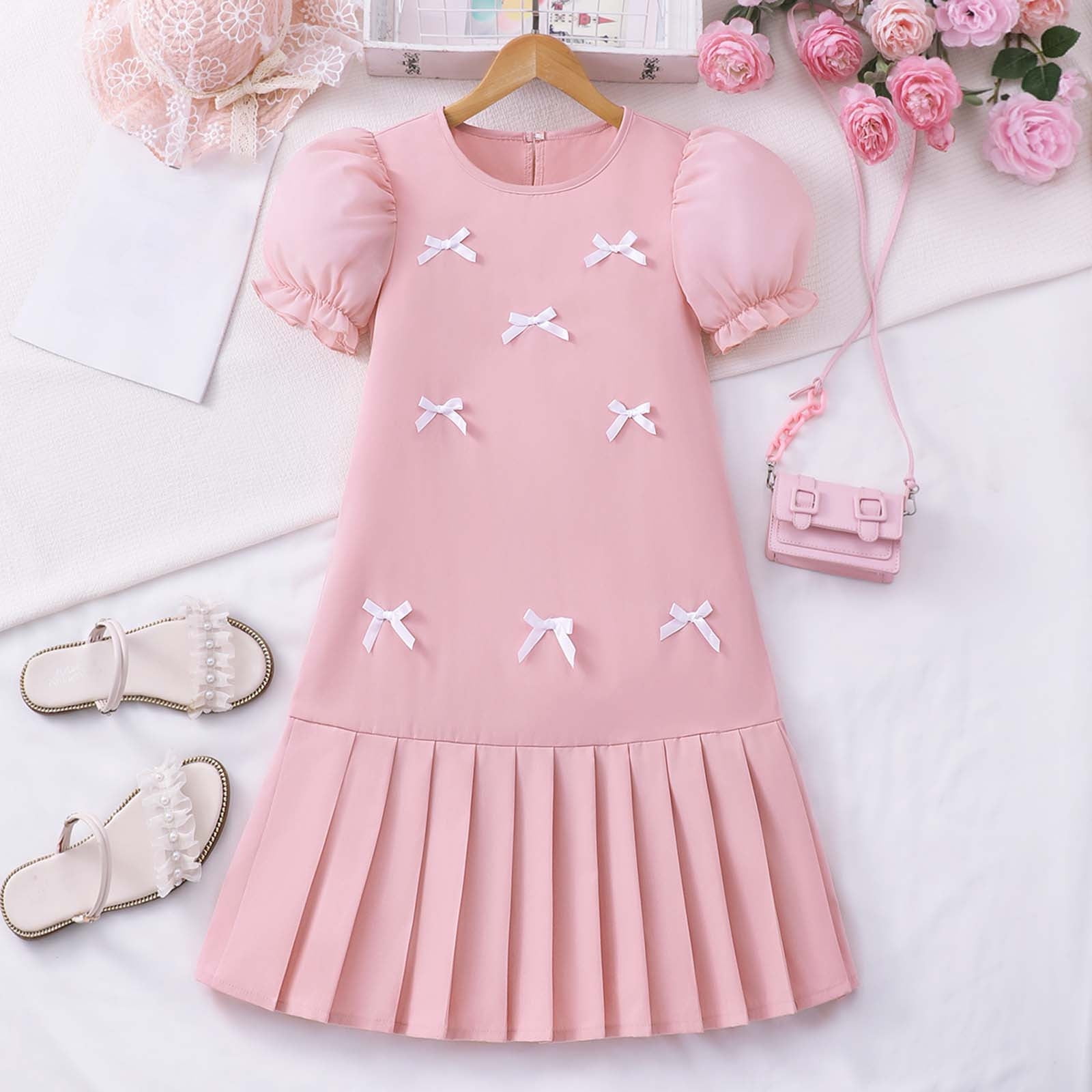 Dress Girls Cute Birthday Dress Kids Girls Formal Dress 8-9 Years