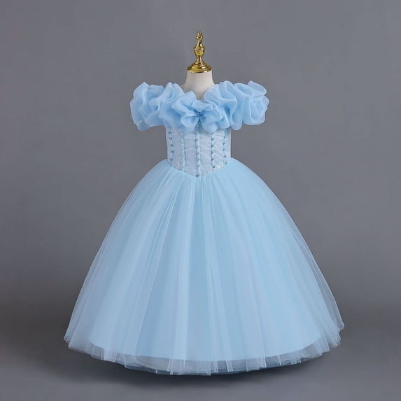 Dress Girls Floral Birthday Dress Girls Kids Princess Dress for Girls 4T