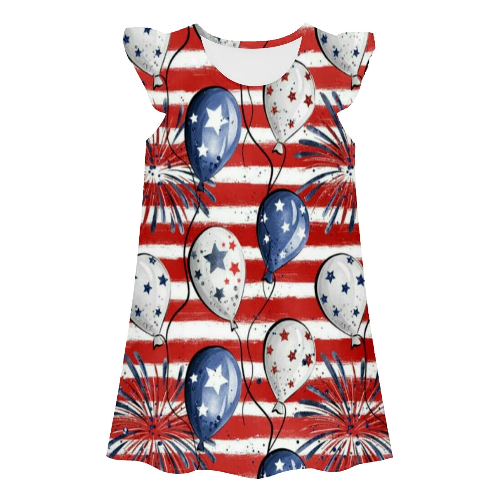 Independence Day Dress for 6-24 month Girls White & Green. main image 0