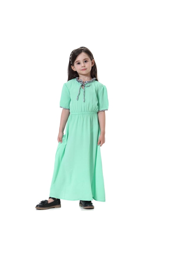 Dress Girls Long Green Dress Abaya Dress for Women Girls Fancy Dress Junior Dresses 3T