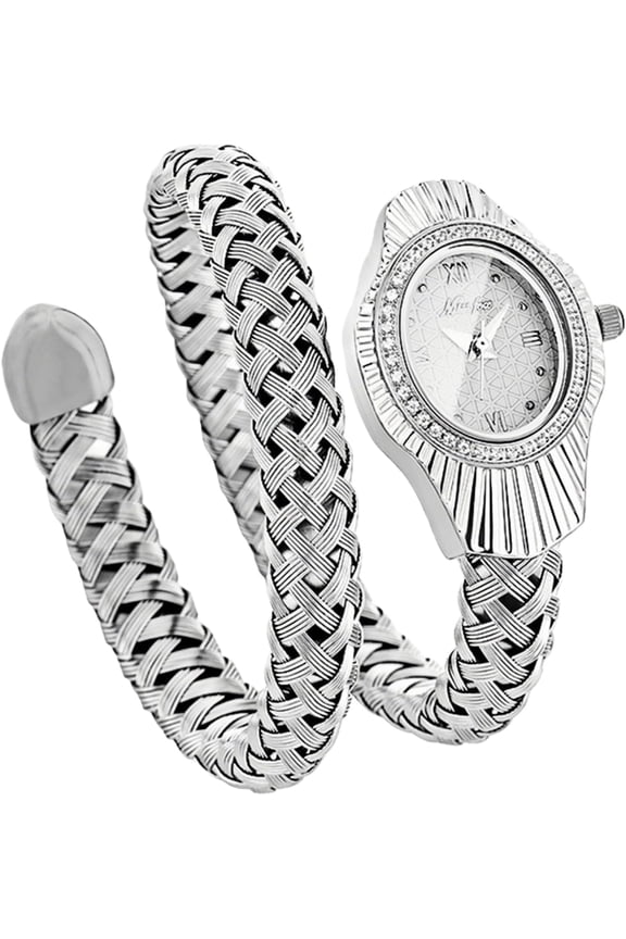 Dress Gold-Tone Women’s Bangle Watch – Unique Snake Dial Elegant Spiral Twist Cuff Quartz Bracelet Wristwatch, Fashion Dainty Wrap Watch for Ladies
