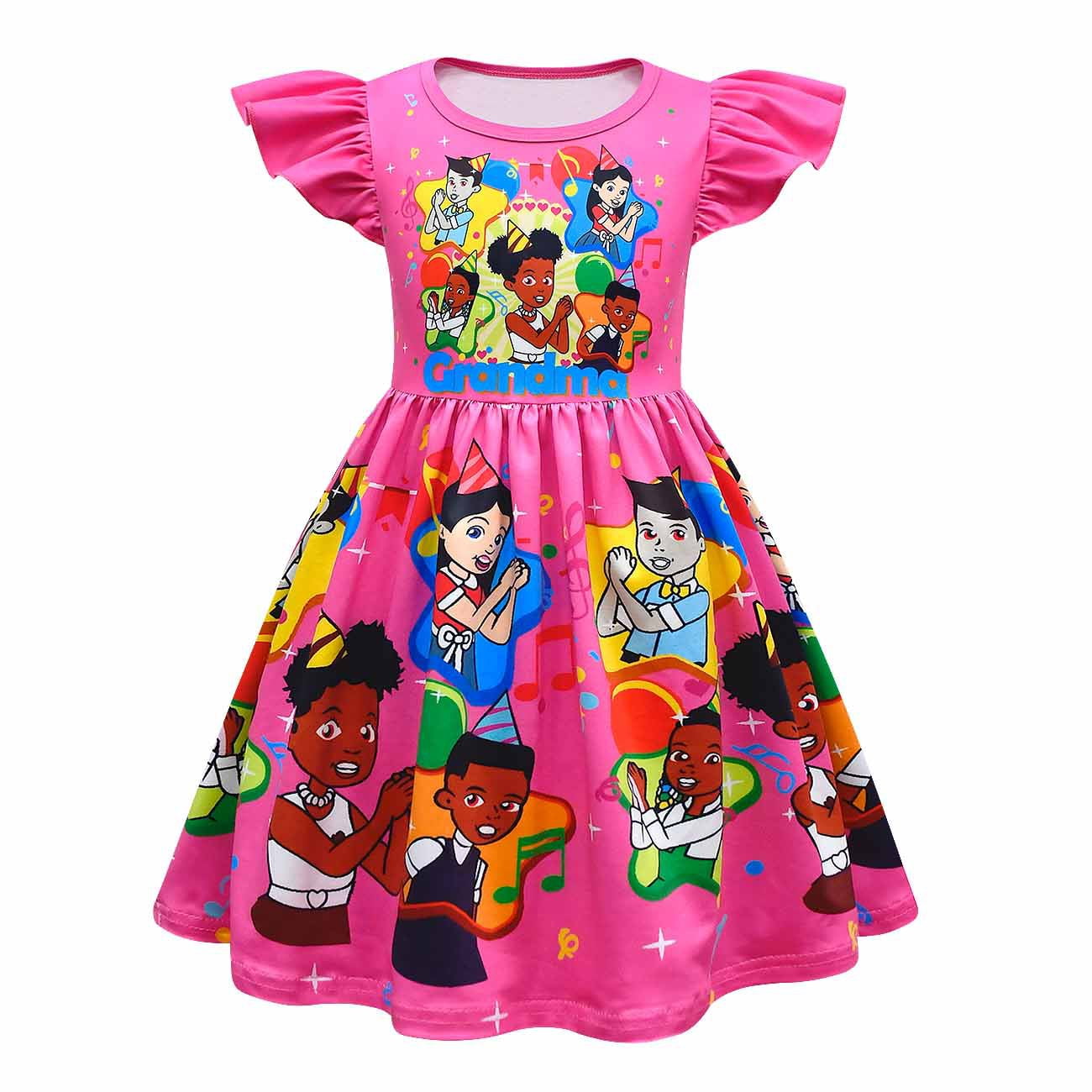 AbaoSisters Girls' Flutter Sleeve A-line Flower Dress - Tea Party, Flower Girl Dress