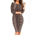 thumbnail image 1 of Animal Print Midi Sleeve Midi Dress, 1 of 3