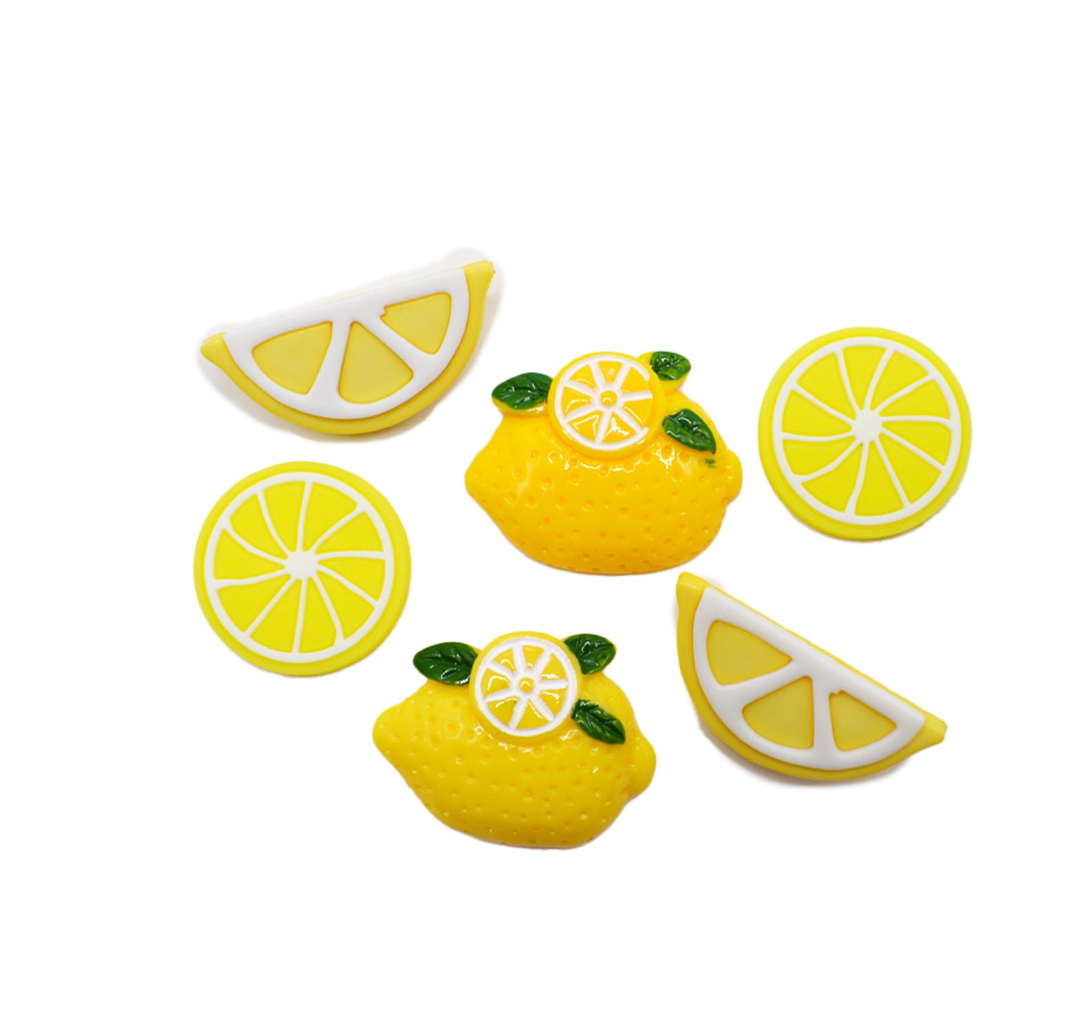 Dress It Up Buttons, Lemons, Sewing Fasteners, Multi-Color, 5 Pieces
