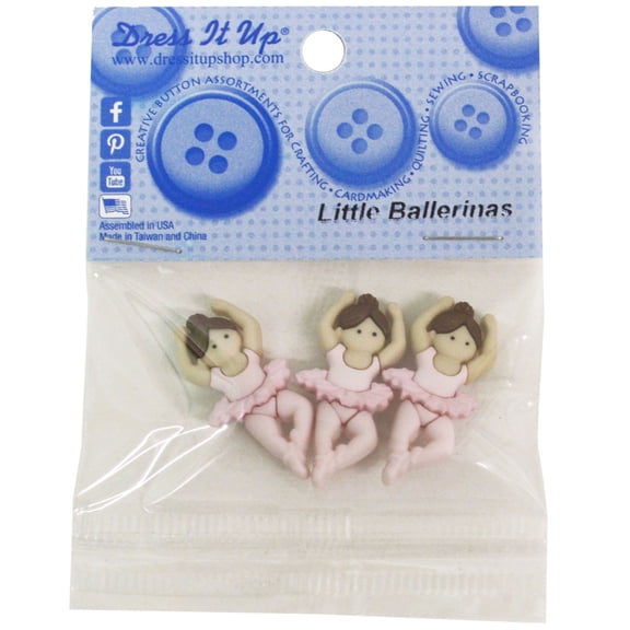 Dress It Up Embellishments-Little Ballerinas