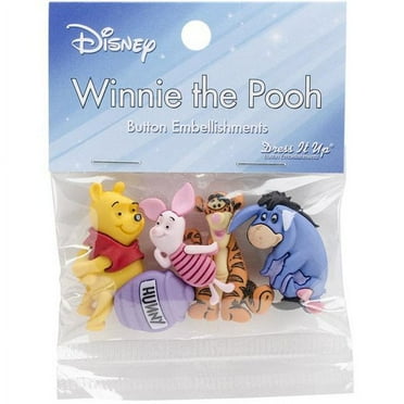 Dress It Up Winnie the Pooh Disney Buttons â€“ 12 Craft & Sewing Embellishments, Small to Large
