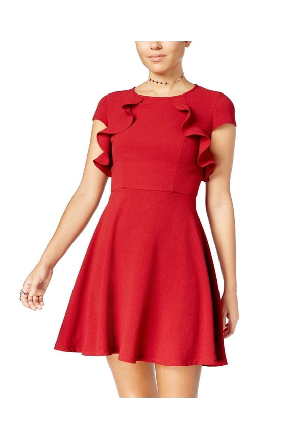 Dress Junior A-Line Ruffle Front Open Back 3