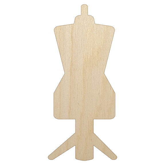 Dress Manequin Form Sewing Wood Shape Unfinished Piece Cutout Craft DIY Projects - 4.70 Inch Size - 1/4 Inch Thick