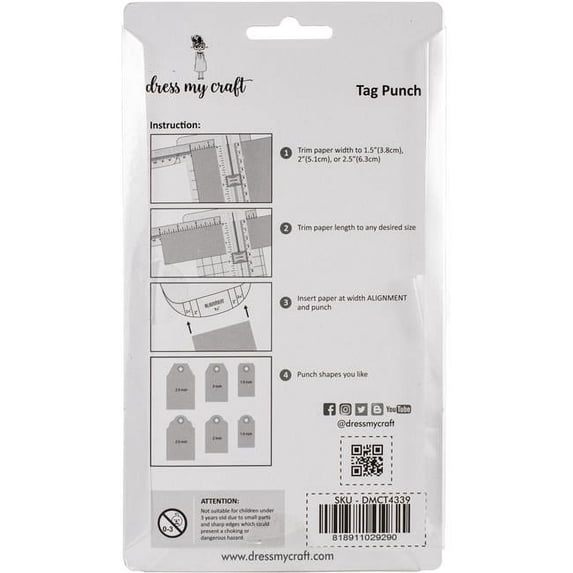 Dress My Craft Designer Punch-Rounded Tag