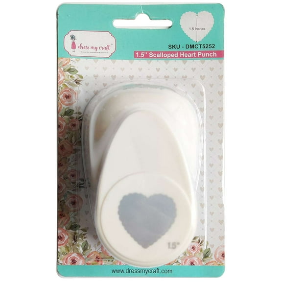 Dress My Craft Designer Punch-Scalloped Heart 1.5"
