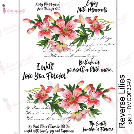 Dress My Craft Transfer Me Sheet A4-Reverse Lilies