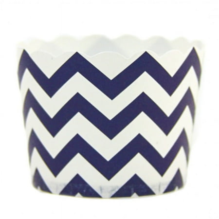 Dress My Cupcake 24-Pack Party Candy Cups, Chevron, Navy Blue