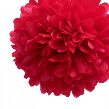 Dress My Cupcake 6" Red Tissue Paper Pom Poms, Christmas Decorations/Christmas Arts and Crafts, Set of 8