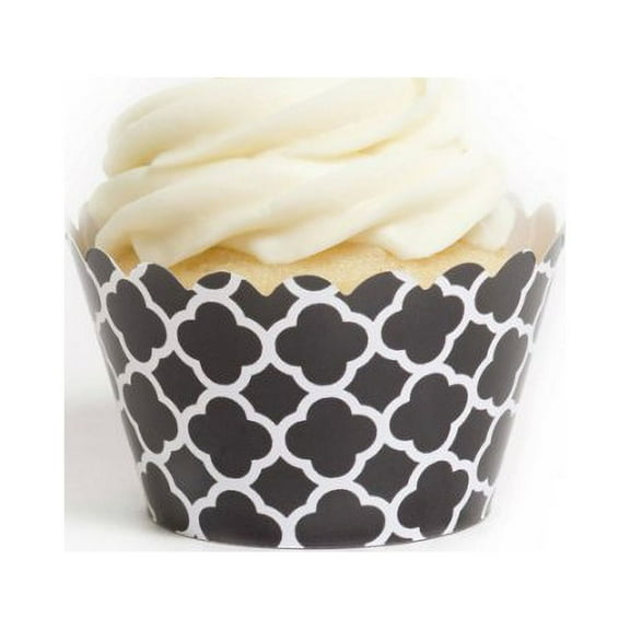 Dress My Cupcake Black Spanish Tile Cupcake Wrappers, Set of 12