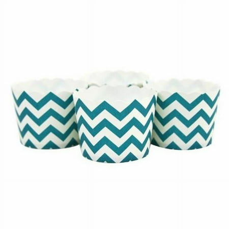Dress My Cupcake DMC52297 Chevron Party Candy Cups, Aqua, Pack of 96