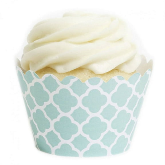 Dress My Cupcake Diamond Blue Spanish Tile Cupcake Wrappers, Set of 12