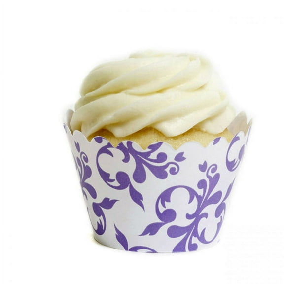 Dress My Cupcake Lavender Filigree Cupcake Wrappers, Set of 12