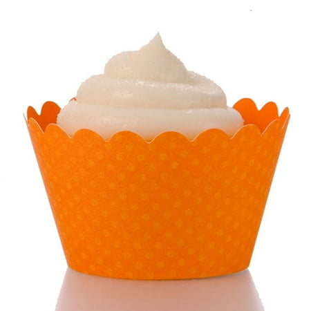 Dress My Cupcake Standard Orange Cupcake Wrappers, Set of 12