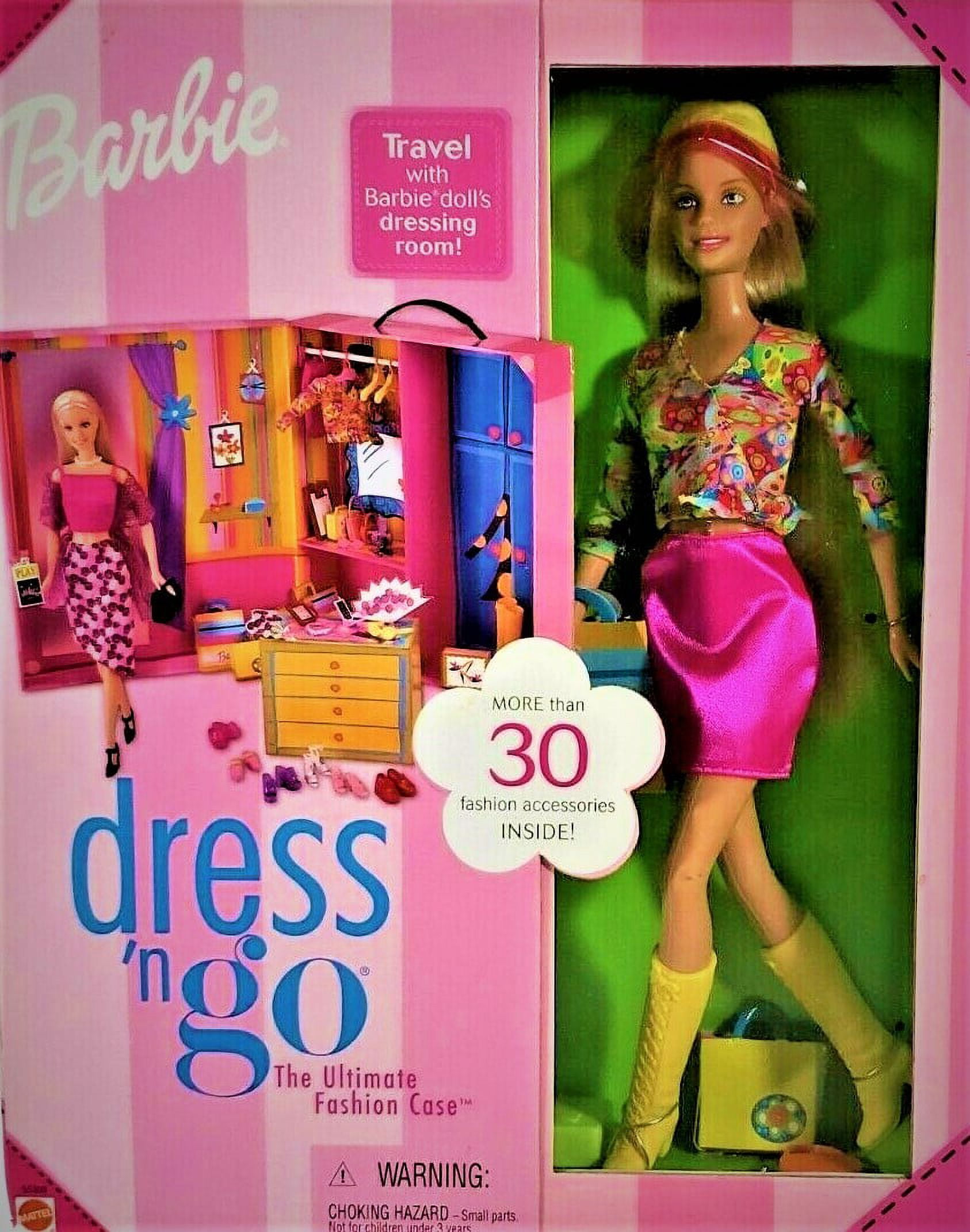 Dress 'N Go Barbie Doll with Fashion Case and Accessories 2001 Mattel 55308