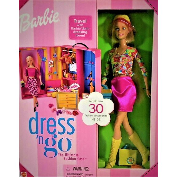 Dress 'N Go Barbie Doll with Fashion Case and Accessories 2001 Mattel 55308