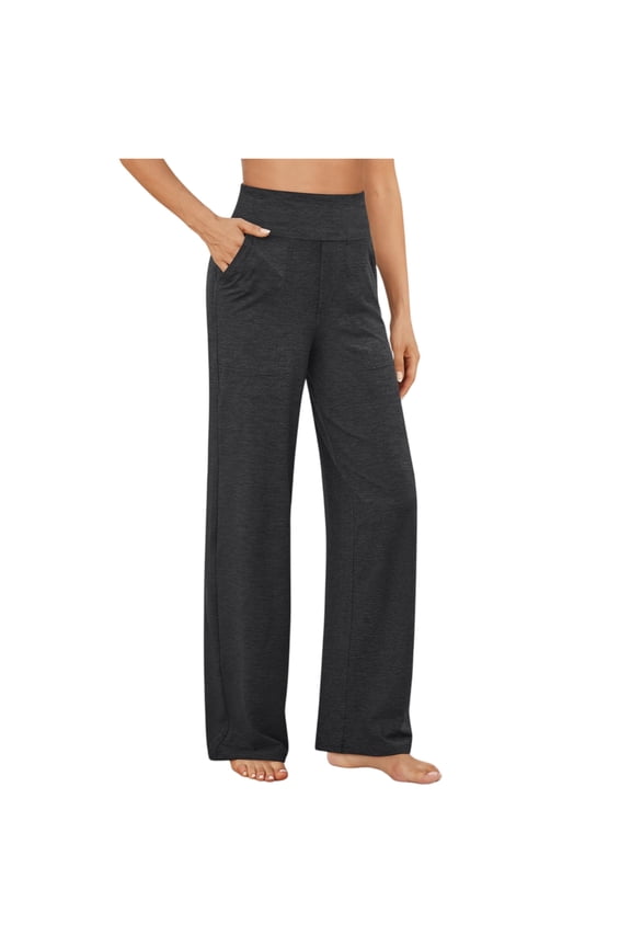 Dress Pant for Women Stretchy Work Flare Pants Business Casual Office High Waisted Trousers Flare Slacks with Pockets Black M
