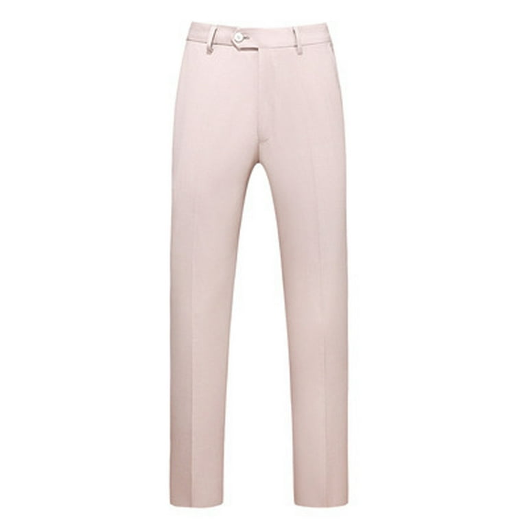 Dress Pants For Men Business Casual Zipper Pockets Lightweight Skinny Large Size Hundred Solid Color Men s Suit Pants Beige Walmart