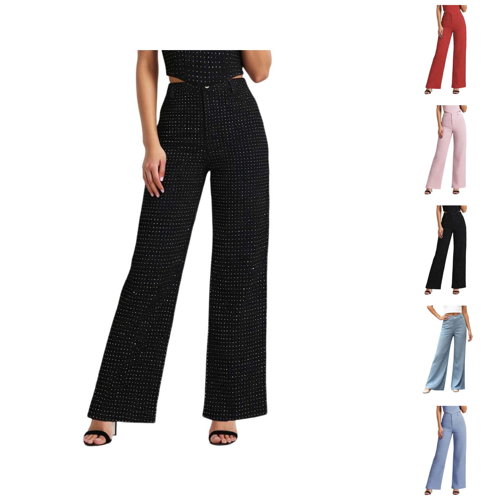 Dress Pants Women 2026 Trendy Casual Low Waist Straight Leg Sparkly ...