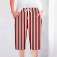 thumbnail image 1 of Dress Pants Women Cotton Linen Fashion Women Short Printed Tight High Waist Pocket Elasticity Sports Half Shorts Pants Features Casual Waisted Drawstring Beach Pant on Clearance, 1 of 5