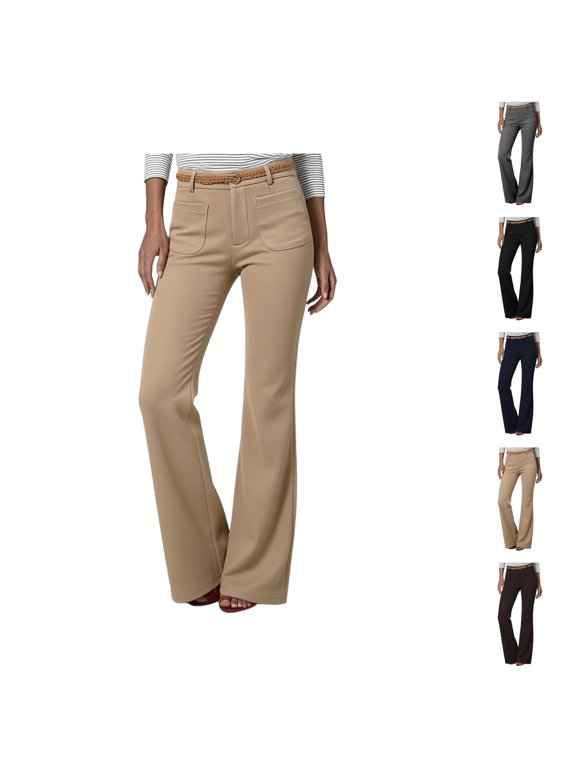Dress Pants Women High Waisted Soft Stretch Flare Slacks Business Casual Office Work Pants Trousers with Pockets