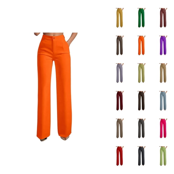 Dress Pants Women High Waisted Straight Leg Slacks Business Casual Office Work Pants with Pockets