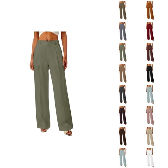Dress Pants Women High Waisted Wide Straight Leg Loose Business Casual Office Work Pants Slacks for Women