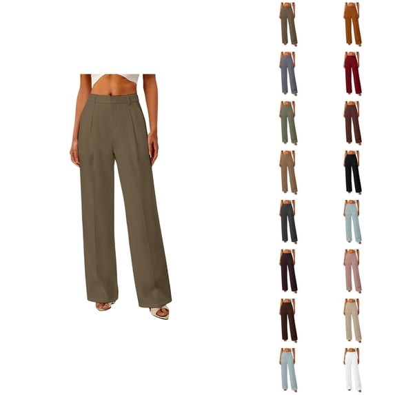 Dress Pants Women High Waisted Wide Straight Leg Loose Business Casual Office Work Pants Slacks for Women