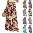 thumbnail image 1 of Dress Pants Women Petite High Waisted Wide Leg Summer Beach Vacation Pants Boho Lounge Casual Palazzo Trousers, 1 of 9