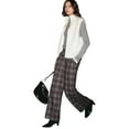 thumbnail image 1 of Dress Pants Women Sevevn Plaid Pants for Women Wide Leg High Waisted Tartan Work Business Casual Elastic Waist Trousers Pants with Pocket, 1 of 7