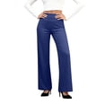 thumbnail image 1 of Dress Pants Womens Stretchy Work Pants Business Casual Slacks with Pockets Pull On Office Trousers Blue 2XL, 1 of 6