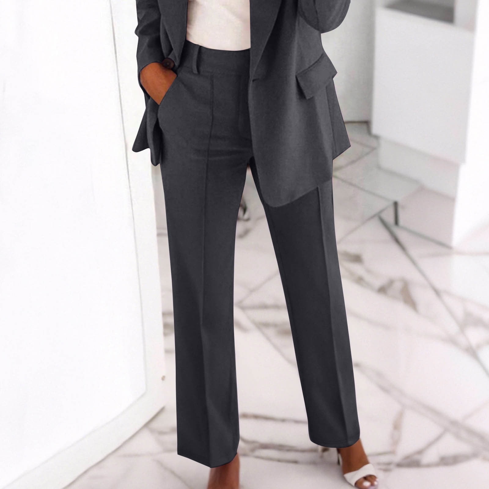 black dress slacks for juniors Pants Formal Casual Varsity Pants Slim Fit Zipper Pocket Scrub Work Trouser for School S-5XL Concealed Fly USNEW_08_14_26 25 Denim Jacket Outfit Colors:Platinum