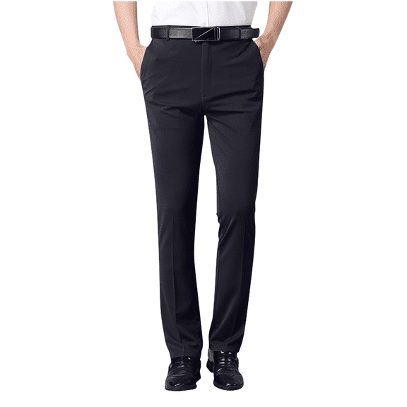 Dress Pants for Men Big and Tall S-7X Plus Size Straight Leg Fleece Lined Business Work Trousers Classic Solid Thickened Warm Golf Pant with Pockets