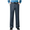 thumbnail image 1 of Dress Pants for Men Business Casual Chino Pants with Pockets Solid Color Straight Leg Suit Trousers, Gray, S, 1 of 6