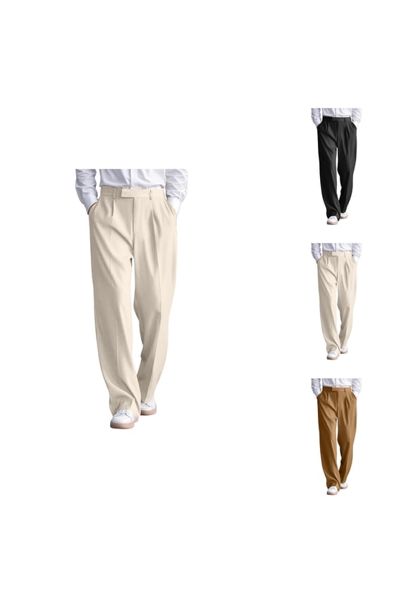 Dress Pants for Men Comfortable Flat Front Business Casual Pants with Pockets Mens Slacks Trousers
