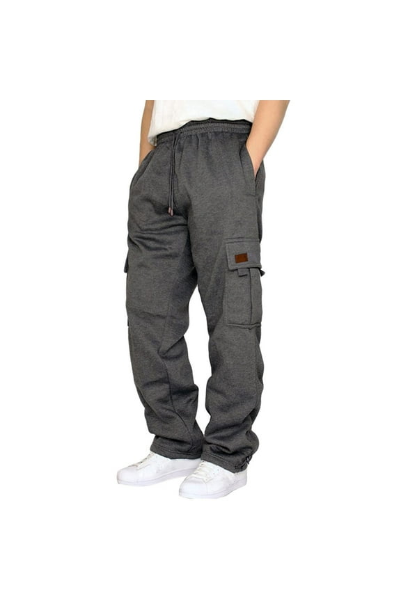 Dress Pants for Men Elastic Waist Mens Cargo Corduroy Pants Elastic Waist Drawstring Sweatpants Casual Pant Loose Fit Sweatpants for Men Open Bottom
