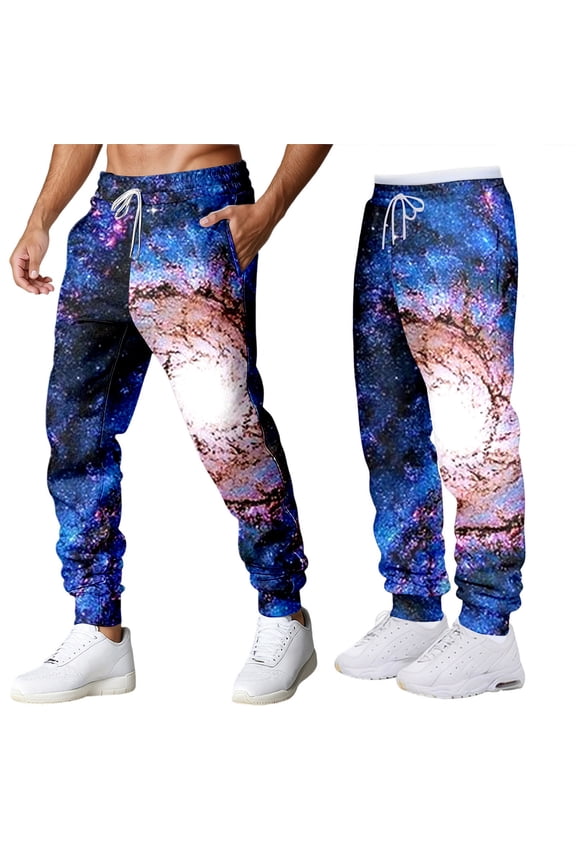 Dress Pants for Men Galaxy Print Casual Pants Astronaut Space Themed Trousers Stretch Sweatpant Streetwear Trousers