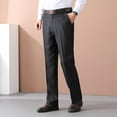 thumbnail image 1 of Dress Pants for Men Relaxed Fit Pocket Zipper Suit Pants Straight Business Solid Color Trousers, 1 of 9