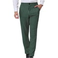 thumbnail image 1 of Dress Pants for Men with Pockets Straight Leg Mid Waisted Trousers Mens Business Casual Stripe Printed Breathable Slim Office Work Suit Pant, 1 of 5